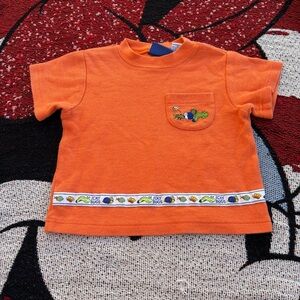 VINTAGE Y2K MY PAL ORANGE BUG CRITTER GRAPHIC BOYS T SHIRT SIZE 18 MONTHS